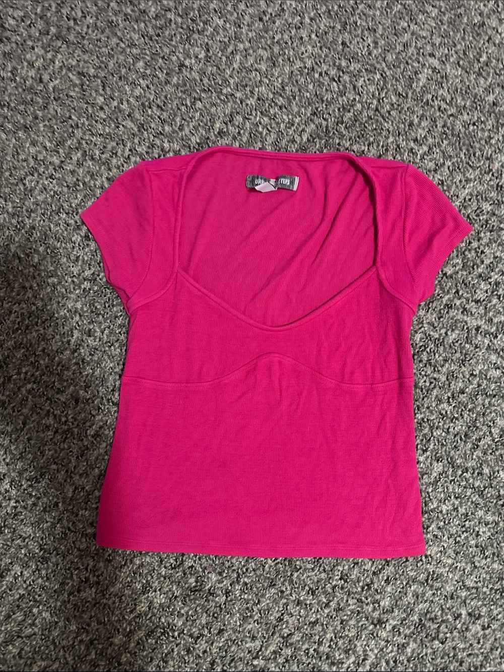 Urban Outfitters Hot Pink Scoop Neck Short Sleeve Top